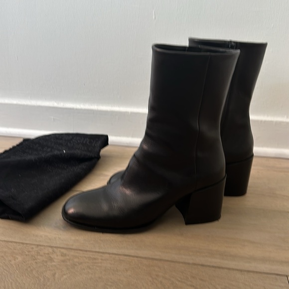 PEDRO GARCIA “Marise” black leather boot block heel calf round toe 39.5 - Picture 4 of 10